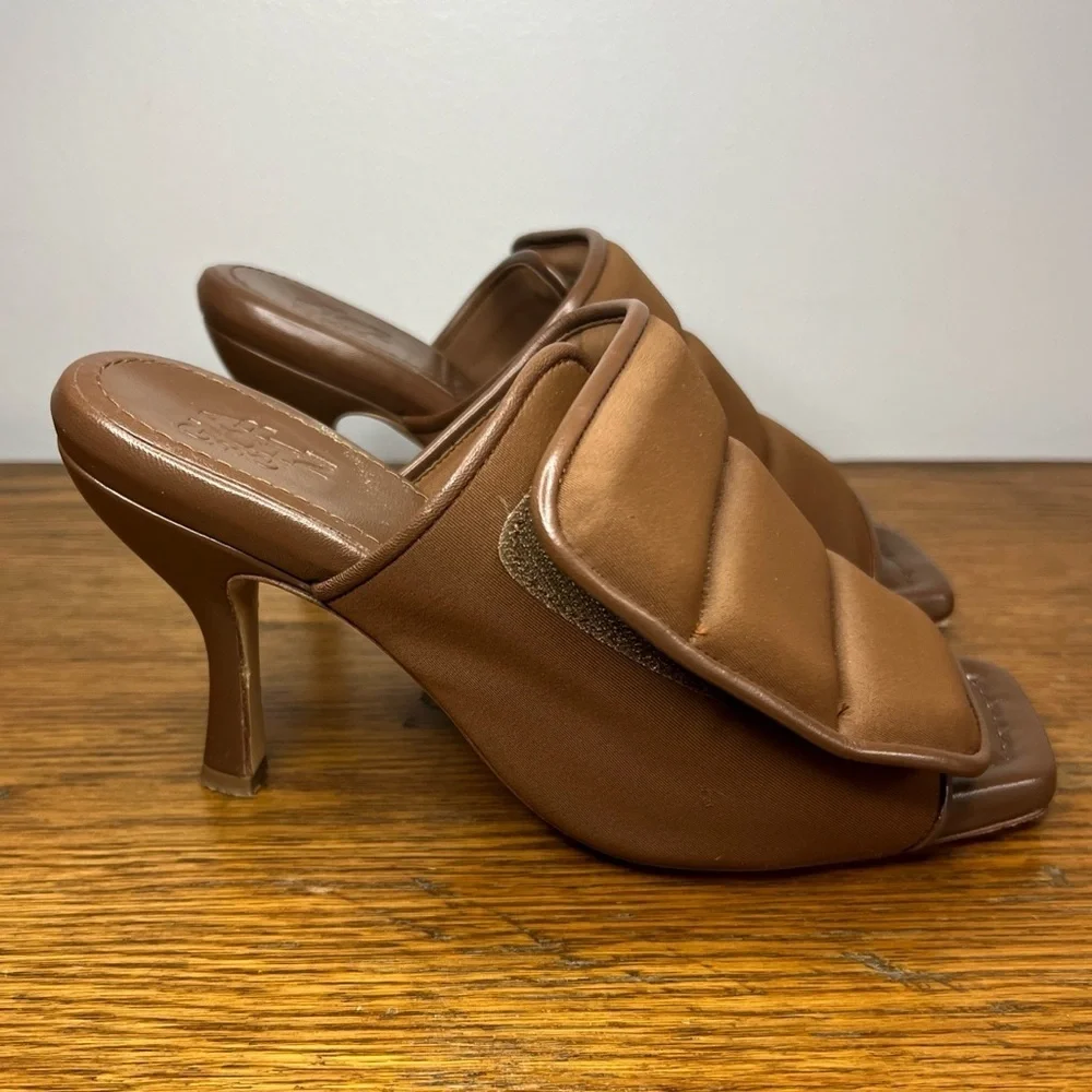 Gia Borghini Size 37 • Brown Cloth Heeled Sandals.